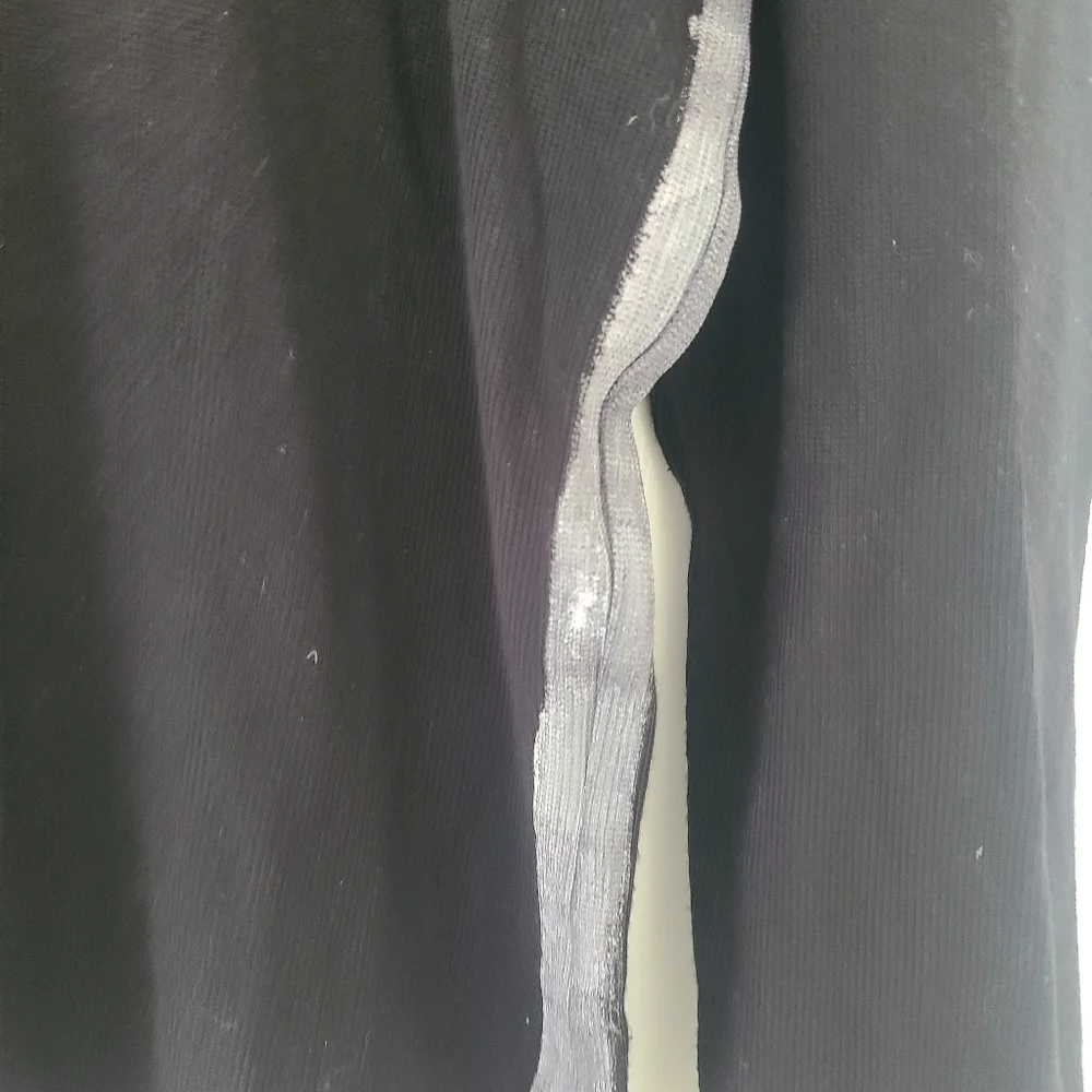 Ermanna Women Contrast Trim Knit Sweater Size 38 Black Metallic Gray Lightweight - Picture 2 of 8